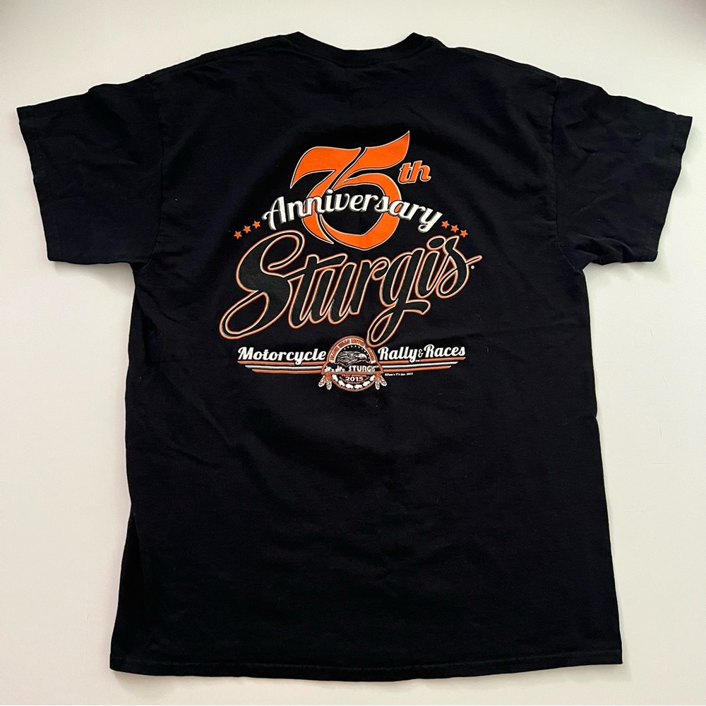 Sturgis Motorcycle‎ T-Shirt Size L 75th Anniversary 2015 Rally - Picture 2 of 9